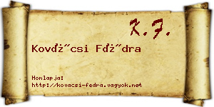 Kovácsi Fédra névjegykártya