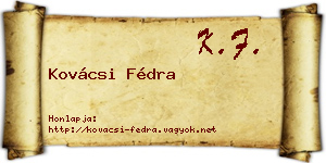 Kovácsi Fédra névjegykártya